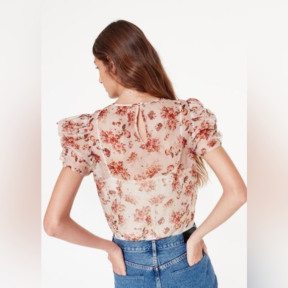 Cami NYC Louisa short sleeve silk floral bodysuit - Picture 4 of 9